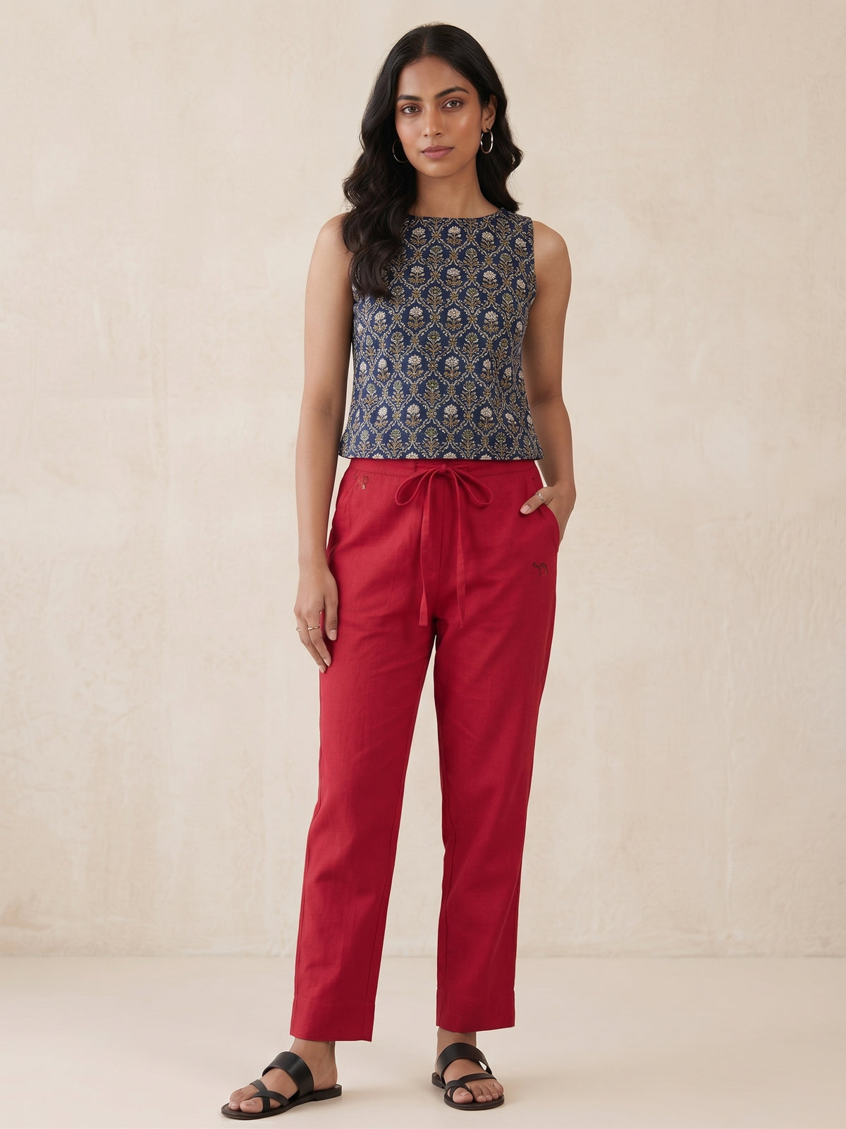 Maroon  Cotton Pants
