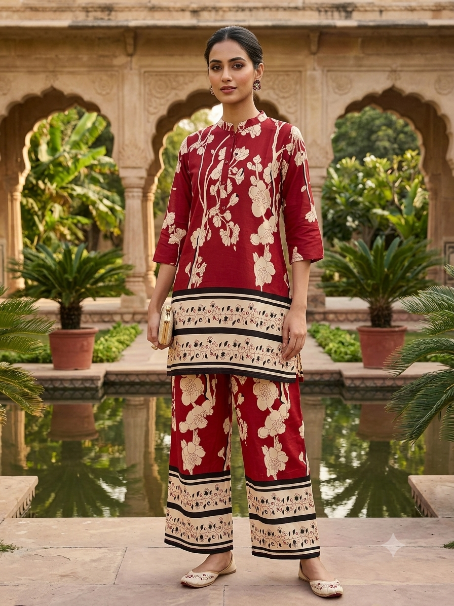 Soft Rayon Floral Printed Co-Ord Set
