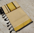 Golden Tissue Saree with Contrast Border