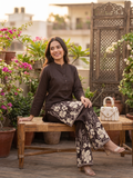 Black Floral Printed Soft Rayon Co-Ord Set