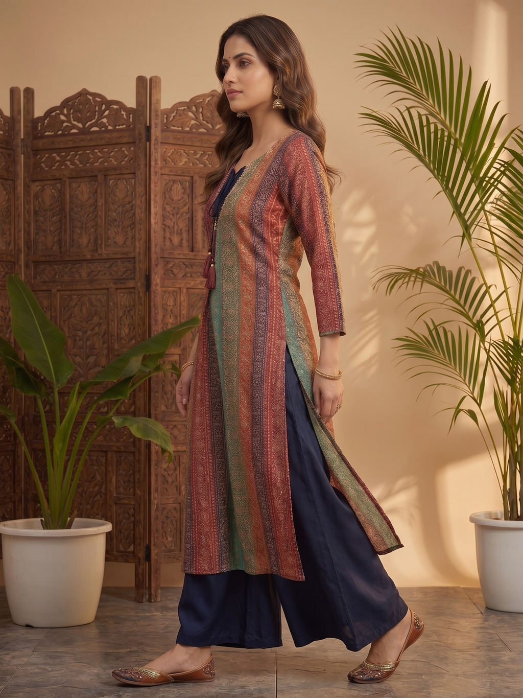 Multi Printed Kurti with palazzo Set