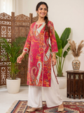 Princes Cut with Lace Detailing Paisely Printed  Cotton Kurti  (Top Only)