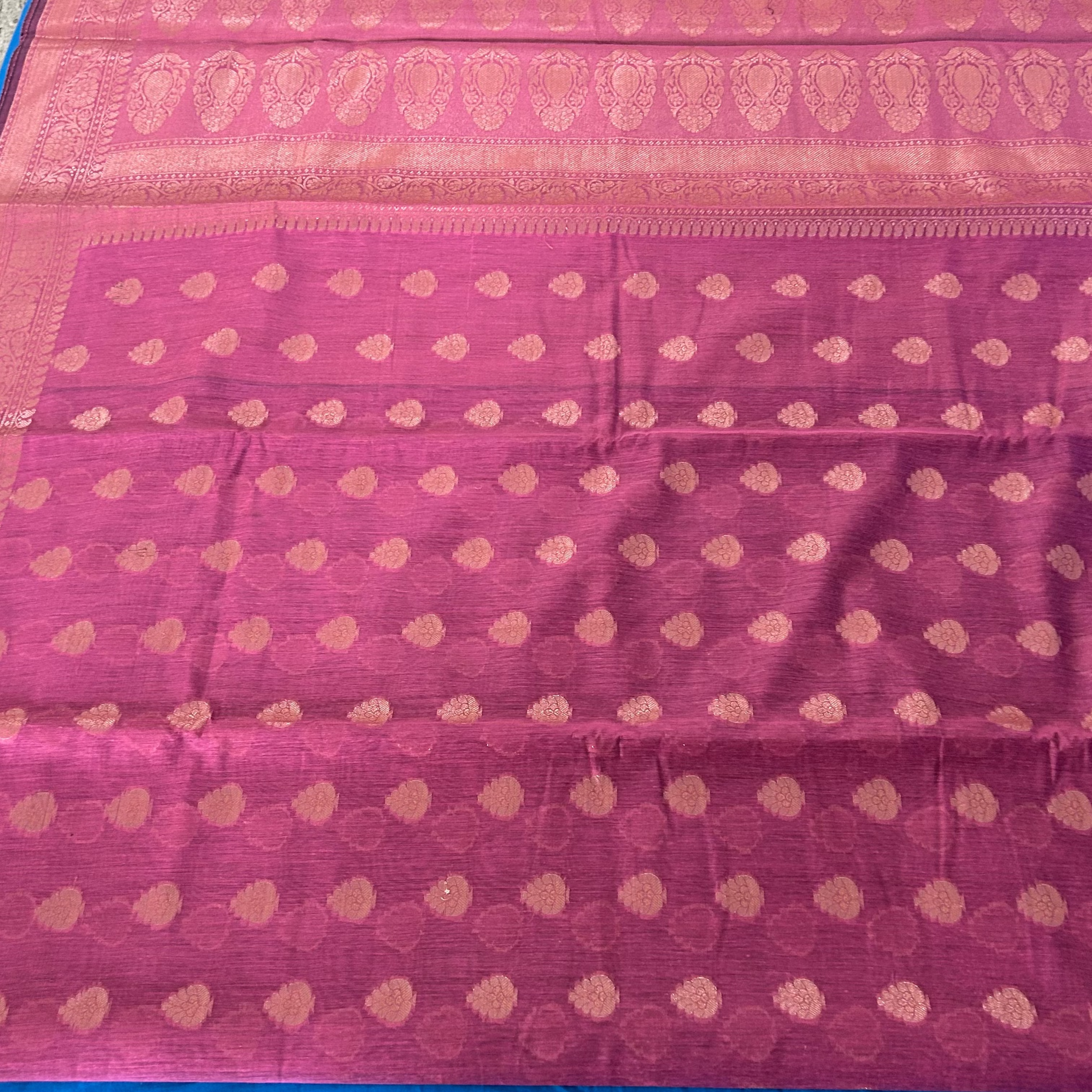 Zari Woven Banarasi Cotton Handloom Saree