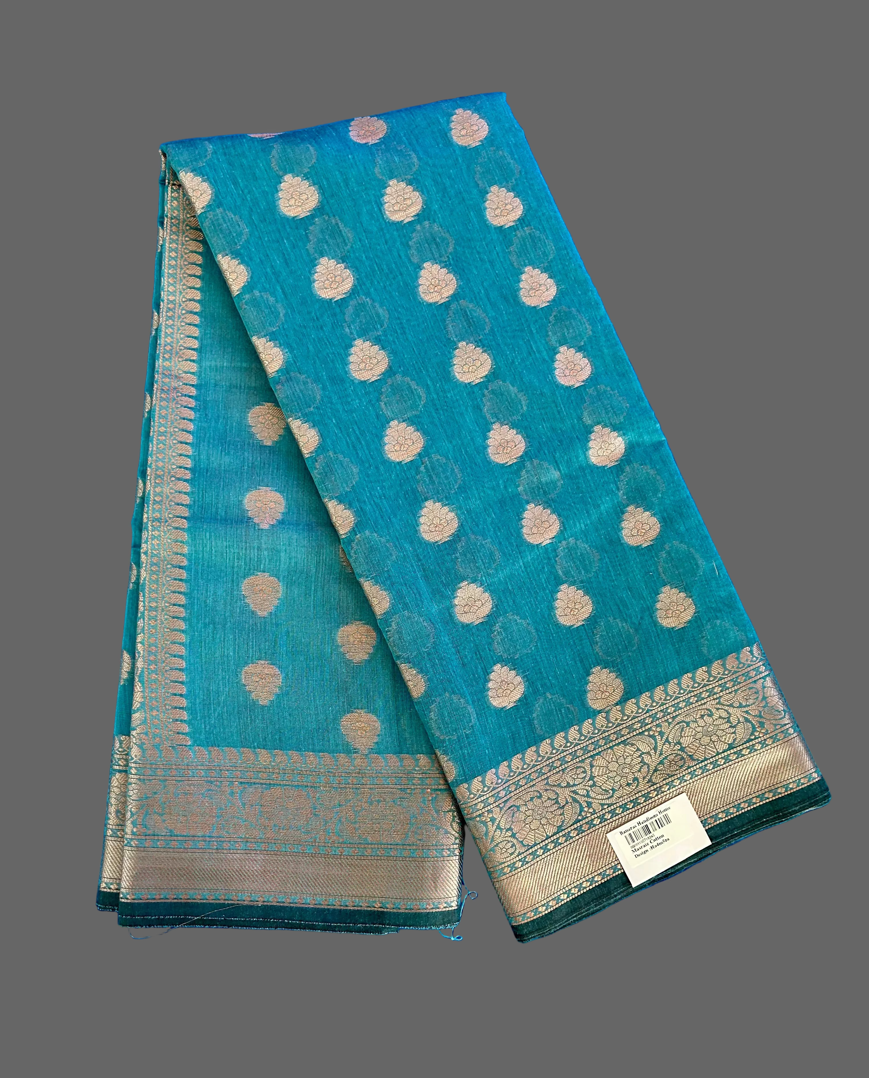 Zari Woven Banarasi Cotton Handloom Saree