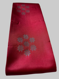 Solid Maroon with Silver zari Buta and Pallu Soft Silk Saree