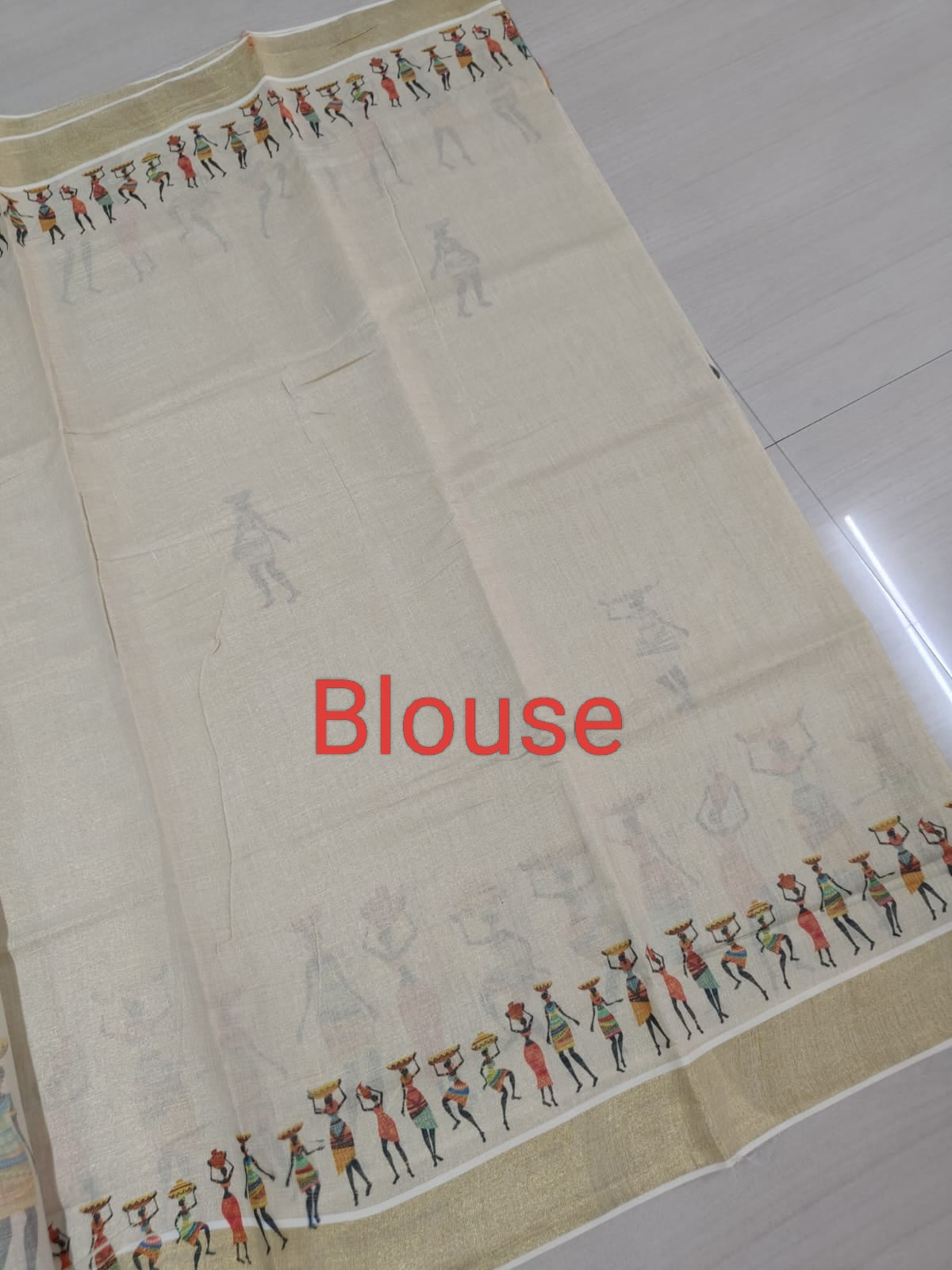Digital Printed Kerala Tissue Cotton Saree